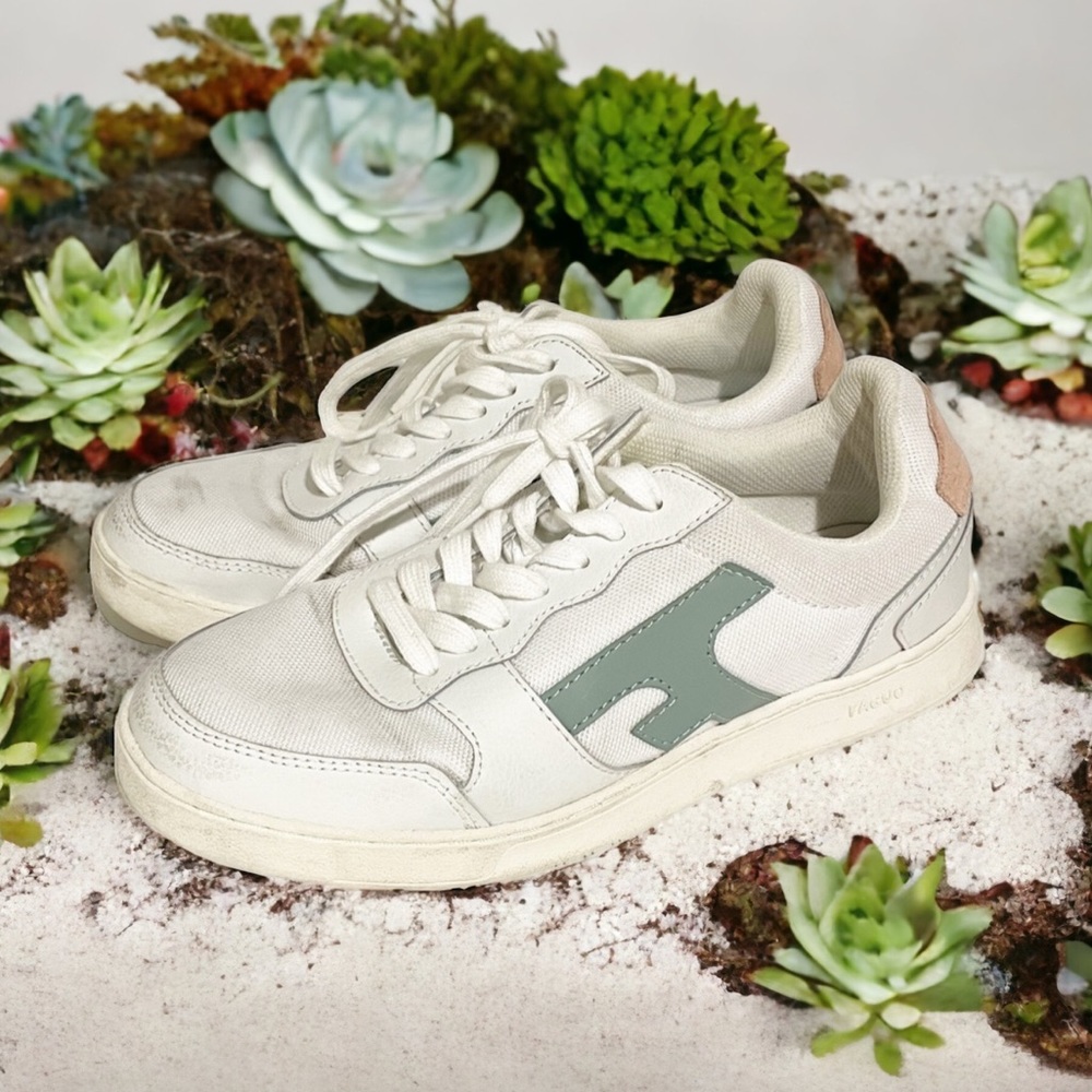 Faguo Womens Size 7.5 Hazel Low Top White Leather‎ Sneakers